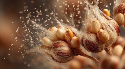 Close up of maize with husk and golden kernels, shows agriculture and harvest
