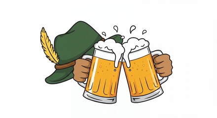 Cheers beer glasses and celebration