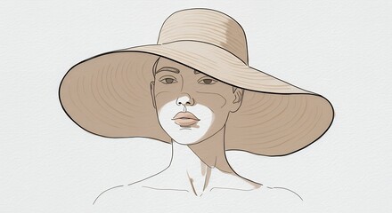 Woman wearing wide brimmed hat