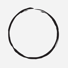 Circular Black Brush Strokes Vector