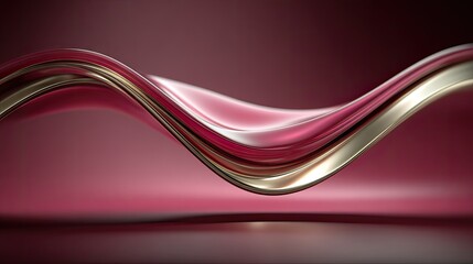 Abstract curves of deep pink and gold
