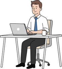 businessman working on laptop