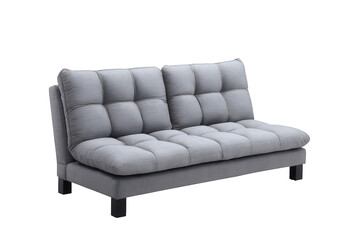 Fototapeta premium Modern gray sofa bed isolated on transparent background
