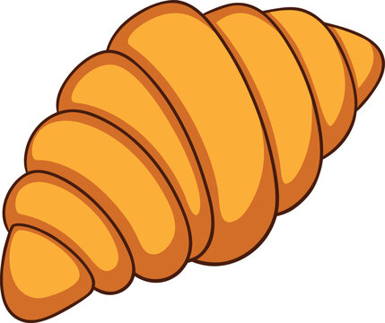 Cute Cartoon Croissant Vector - Bakery Pastry Illustration