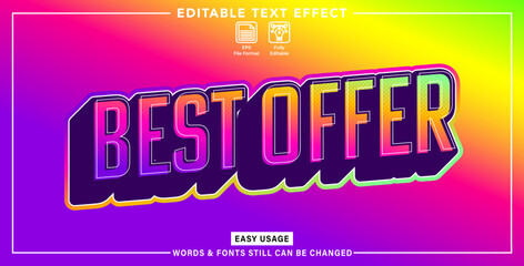 Editable graphic text effect best offer style