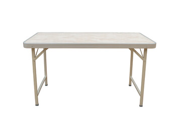 A simple beige folding table isolated on transparent background