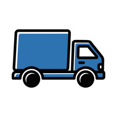 Fototapeta premium Blue Delivery Truck Icon.