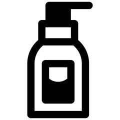Lotion. Outlined stroke vector icon with black-filled details.