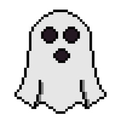 Fototapeta premium Flat Design Pixel Art Ghost Illustration