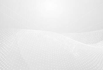White Abstract Wireframe Landscape With Dots background