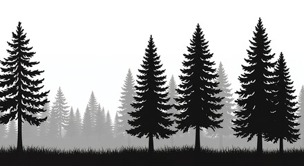 Fototapeta premium Silhouette forest background