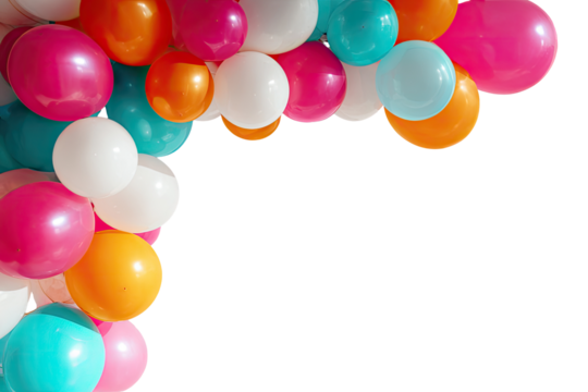 Colorful balloon garland corner