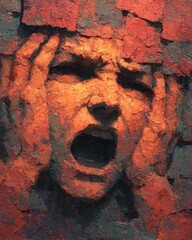 Textured Portrait of Agony
