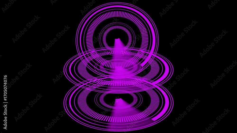 Fototapete cyberpunk hud navigation system interface glowing teal marker digital map animation seamless loop. a