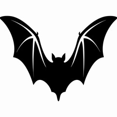 Flying Bat Black Silhouette Vector Design