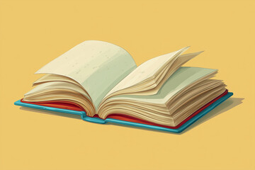 open book on a yellow background