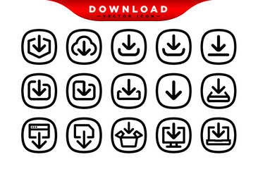 Creative 3D black download button icon. Down arrow bottom symbol. Click here button. Save cloud import icon, push button, mobile application.
