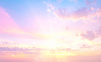 Obraz premium パステルカラーに染まる幻想的で美しい空と雲