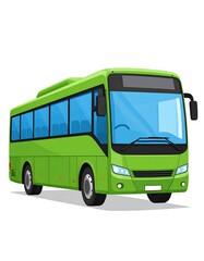 Green bus illustration