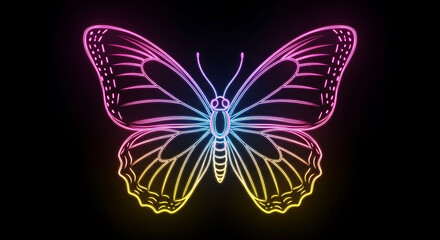 A vibrant butterfly vector with ornate wings against a black background, a beautiful design element