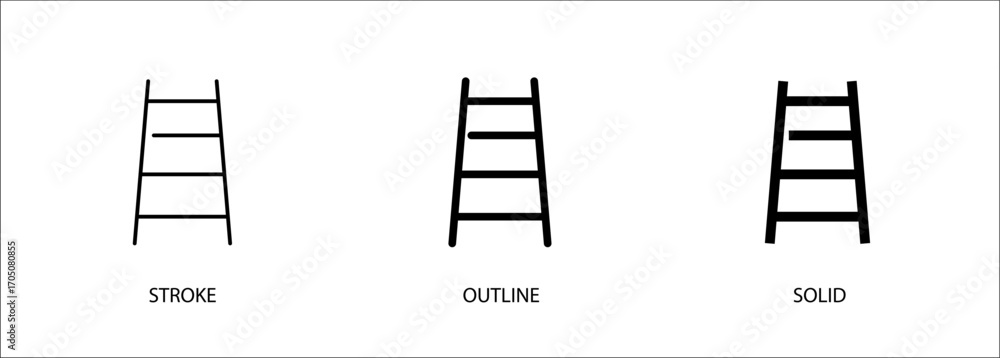 Poster ladder icon. vector stroke, outline and solid icons. eps10 file.