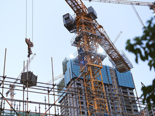 construction site with crane