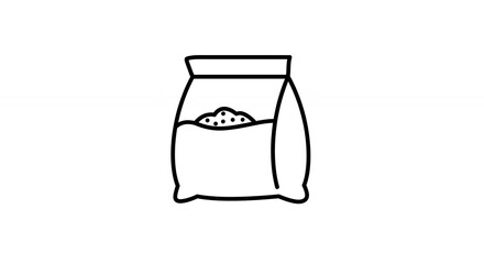 Outline drawing of a bag of powder