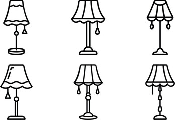 Minimalist Home Decor Line Icons for Interior Design and Decoration Projects