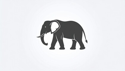 Fototapeta premium Elephant silhouette vector illustration isolated on white background
