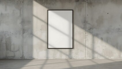 Blank Frame Mockup Concrete Wall