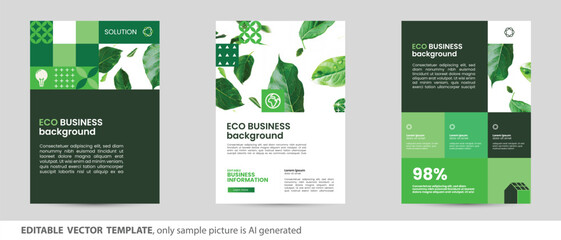 sustainability environment eco organic green circle background template information text layout for booklet brochure document report newsletter poster flyer. suitable for energy forest garden business