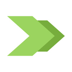 Geometric green arrow logo for direction and progress.