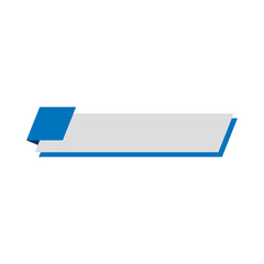 Modern blue and grey lower third banner for video content.