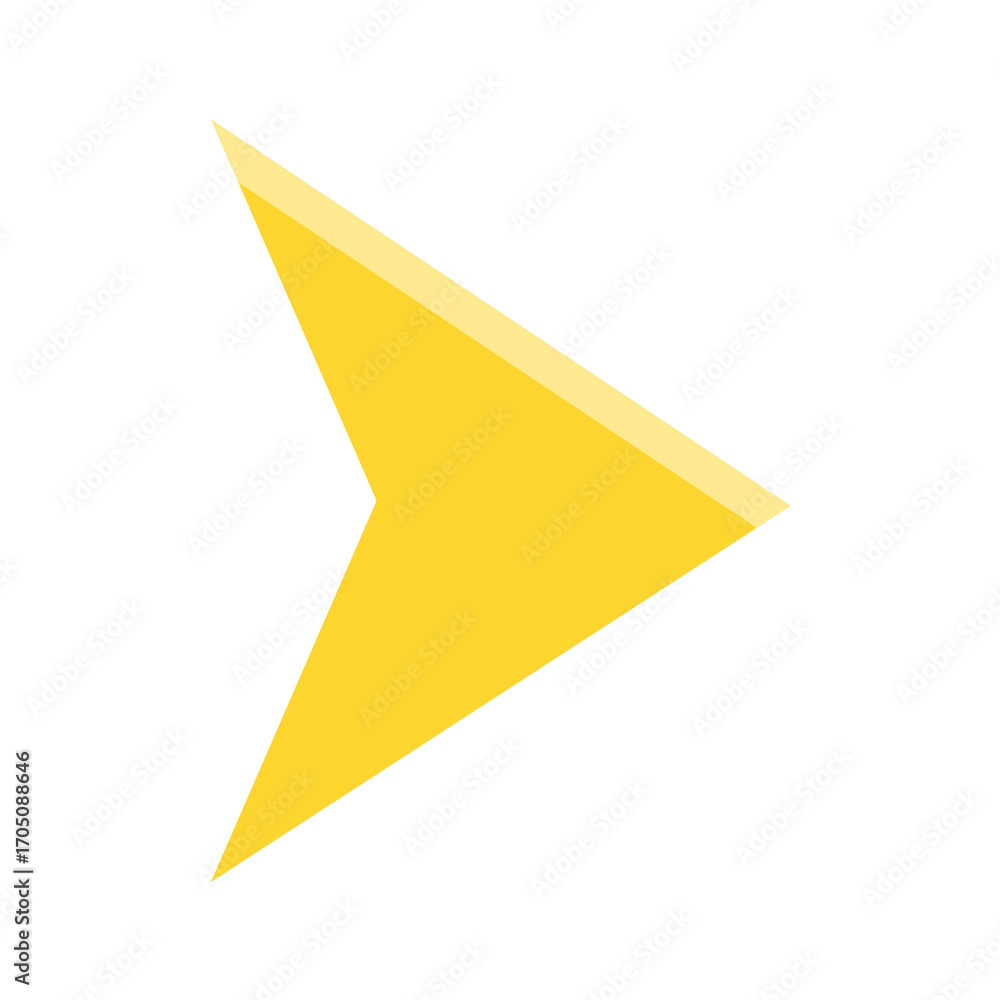 Poster modern yellow cursor pointer icon for navigation.
