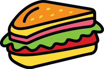 sandwich vector clipart illustration
