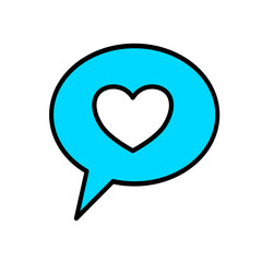 Love heart icon Contains care, handshake pieces, friendship, heart, health, heartbeat, broken heart, couple, button, romantic family, support, human relationship, doodle vector illustration.