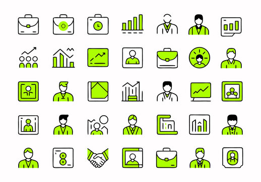Professional Corporate Business Icon Set