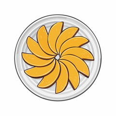 Sweet Pumpkin Slices Arranged in a Circular Pattern on a Plate