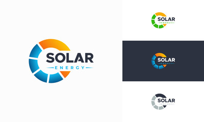 Solar Energy logo designs vector, Sun power logo