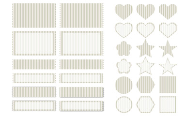 シンプルフレーム/あしらい／アイコンセット（縦ストライプ黄色系）