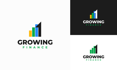 Fototapeta premium Growing Finance Logo designs concept vector, Financial Advisors Logo Design Template Vector Icon