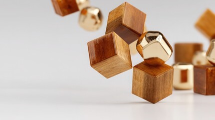 Bunch of wooden cubes illustrating browser window dissolving into cubes in a unique abstract creative visual