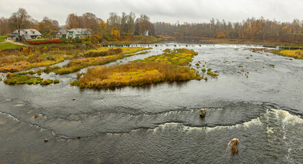 The aerial view of Kuldiga town. Latvia