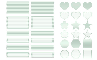 シンプルフレーム/あしらい／アイコンセット（横ストライプ緑系）