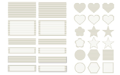 シンプルフレーム/あしらい／アイコンセット（横ストライプ黄色系）