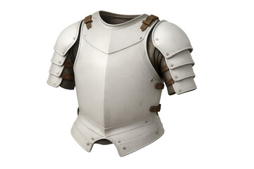 Close-up of shining medieval armor, showcasing protection and strength, isolated on transparent background, ready for compositing