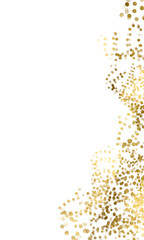 Golden Abstract texture,shiny gold glitter design element. Gold glitter and confetti for celebration with glowing golden particles. Gold Foil, gold splatter party and anniversary celebration png card.