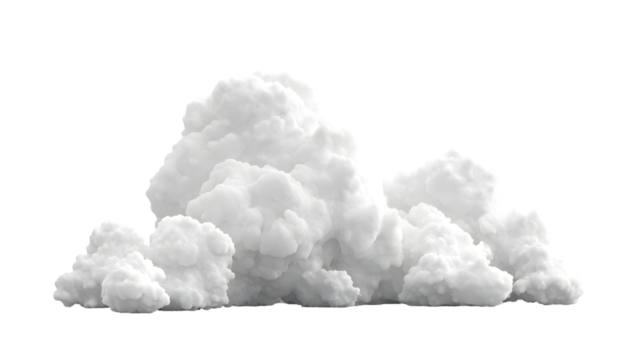 cutout clean white cloud isolated on a transparent background