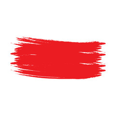 red paint brush strokes on transparent background.