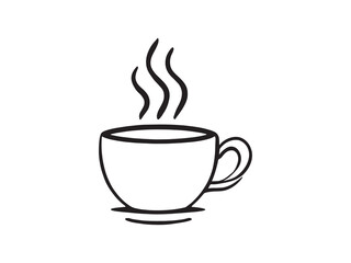 Steaming coffee cup relaxing peaceful time
